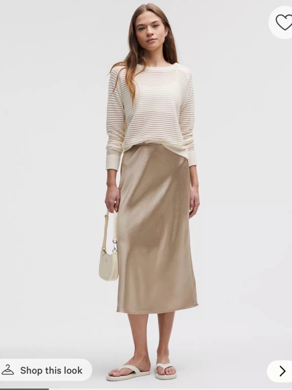lululemon Satin Midi Skirt- Sheer Oak- XXS